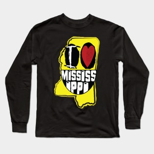 I Love Mississippi Smiling Happy Face Long Sleeve T-Shirt
